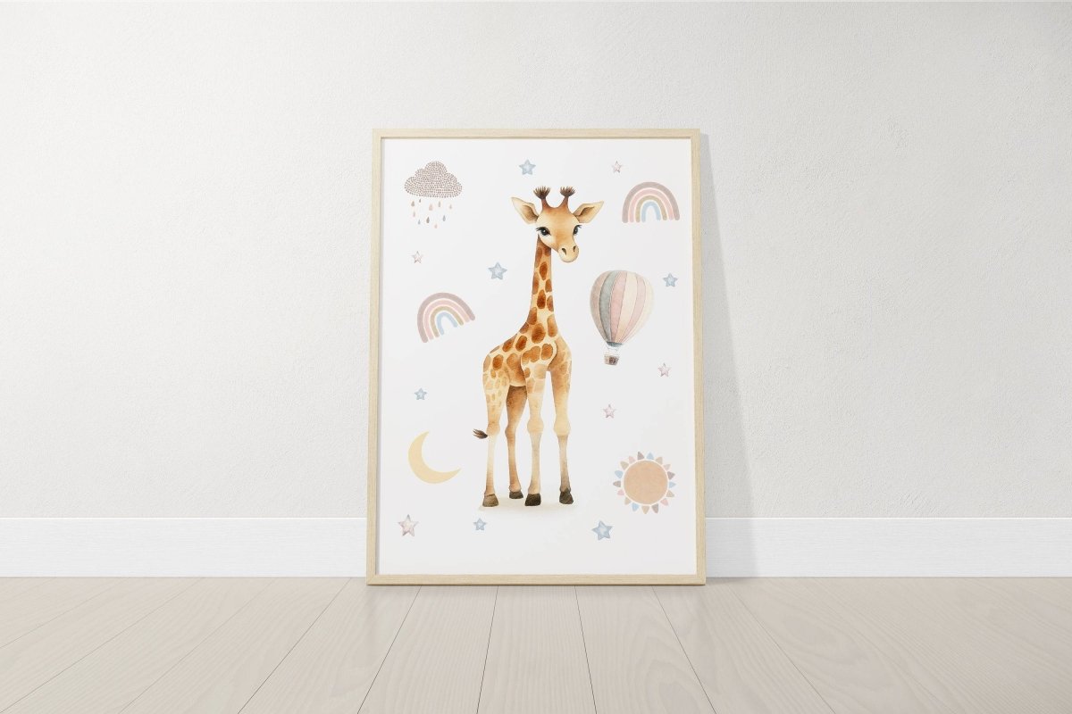 Safari Animal Boho Nursery Prints | Set of 3 | Unisex Wall Art for Baby's Room - RoseRowanDesign -