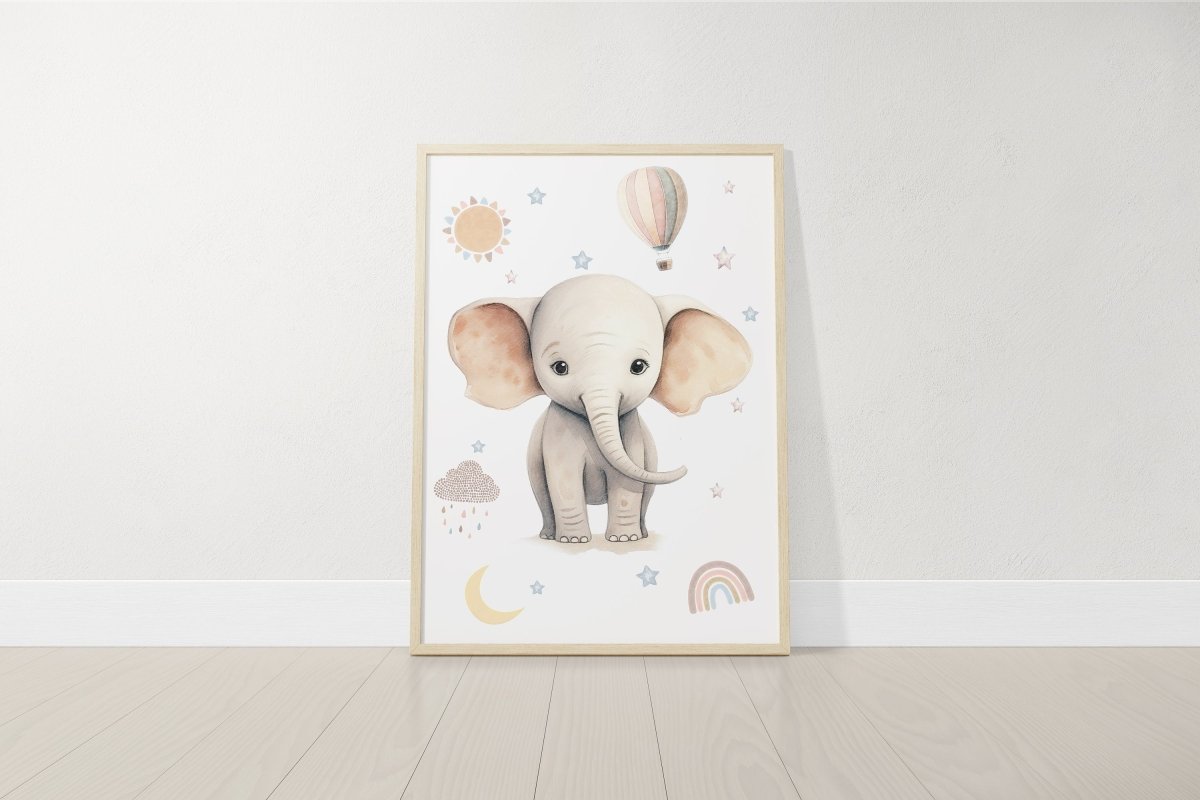 Safari Animal Boho Nursery Prints | Set of 3 | Unisex Wall Art for Baby's Room - RoseRowanDesign -