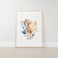 Load image into Gallery viewer, Safari Animal Boho Nursery Prints | Set of 3 | Wildflower Wall Art for Baby's Room - RoseRowanDesign -