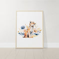 Load image into Gallery viewer, Safari Animal Boho Nursery Prints | Set of 3 | Wildflower Wall Art for Baby's Room - RoseRowanDesign -