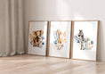 Load image into Gallery viewer, Safari Animal Boho Nursery Prints | Set of 3 | Wildflower Wall Art for Baby's Room - RoseRowanDesign -