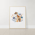 Load image into Gallery viewer, Safari Animal Boho Nursery Prints | Set of 3 | Wildflower Wall Art for Baby's Room - RoseRowanDesign -