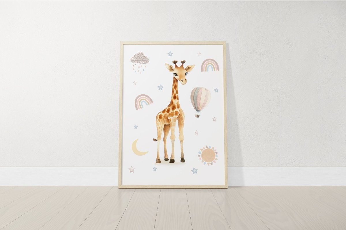 Safari Animal Boho Nursery Prints | Set of 6 | Neutral Wall Art for Baby's Room - RoseRowanDesign -