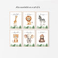 Load image into Gallery viewer, Safari Animal Nursery Prints | Set of 3 | Jungle Theme Wall Art for Babies' Room - RoseRowanDesign -