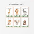 Load image into Gallery viewer, Safari Animal Nursery Prints | Set of 3 | Jungle Theme Wall Art for Babies' Room - RoseRowanDesign -