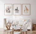 Load image into Gallery viewer, Safari Animal Nursery Prints | Set of 3 | Neutral Wall Art for Baby's Room - RoseRowanDesign -
