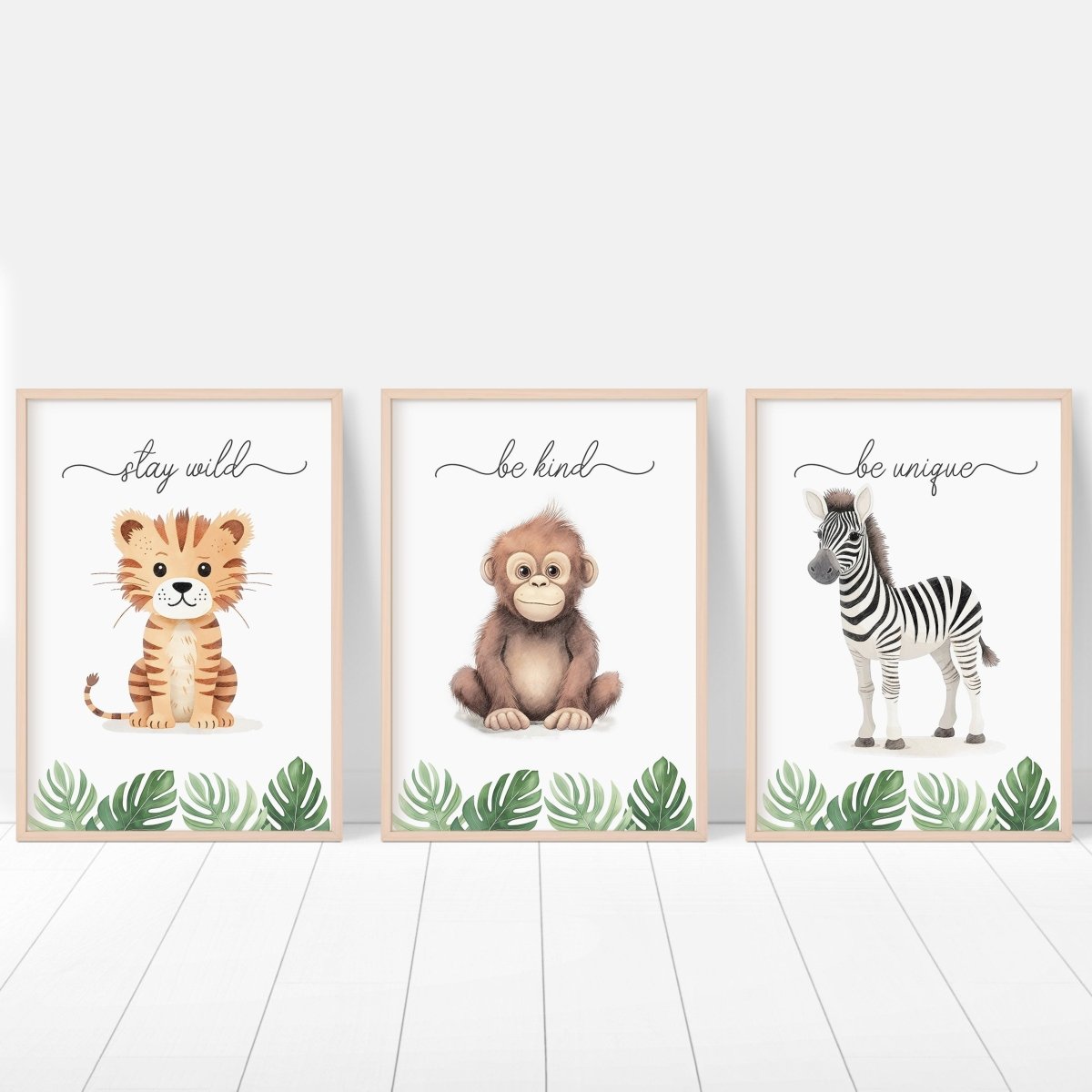 Safari Animal Nursery Prints | Set of 6 | Jungle Wall Art for Baby's Room - RoseRowanDesign -