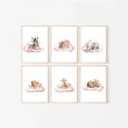 Load image into Gallery viewer, Safari Animal Nursery Prints | Set of 6 | Neutral Safari Theme Wall Art for Baby's Room - RoseRowanDesign -
