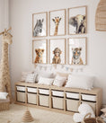 Load image into Gallery viewer, Safari Animal Nursery Prints | Set of 6 | Neutral Wall Art for Baby's Room - RoseRowanDesign -