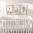 Load image into Gallery viewer, Safari Animal Nursery Wall Prints, Set of 3 Hot Air Balloon, Rainbow, Optional Frame Boys Bedroom Decor, Gift for Kid Room, Playroom Posters - RoseRowanDesign -