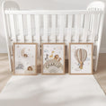 Load image into Gallery viewer, Safari Animal Nursery Wall Prints, Set of 3 Hot Air Balloon, Rainbow, Optional Frame Boys Bedroom Decor, Gift for Kid Room, Playroom Posters - RoseRowanDesign -
