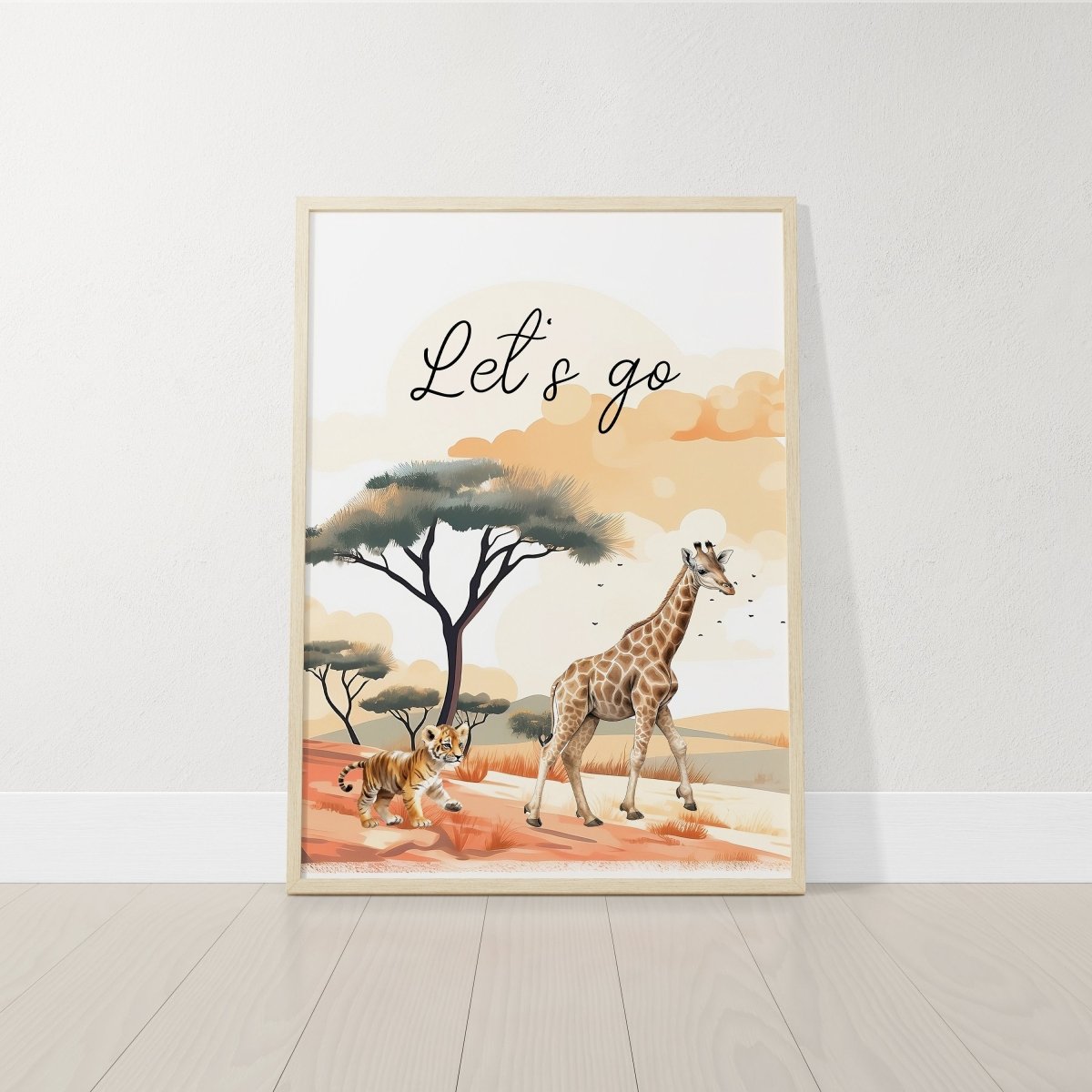Safari Animal Nursery Wall Prints, Set of 3 Safari Animals For Babies Bedroom, Gender Neutral Nursery Decor, Lets Go On An Adventure - RoseRowanDesign -