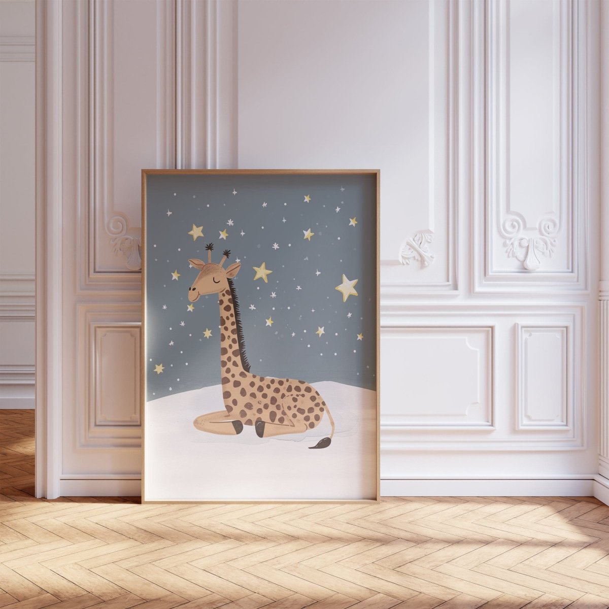 Safari Animal Nursery Wall Prints | Set of 3 | Sleeping Animals & Starry Night Decor for Babies' Room - RoseRowanDesign -