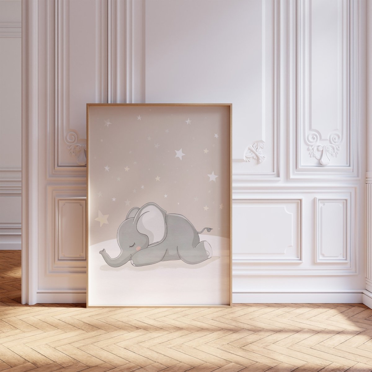 Safari Animal Nursery Wall Prints | Set of 3 | Sleeping Animals & Stars for Gender - Neutral Baby Room - RoseRowanDesign -