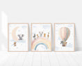 Load image into Gallery viewer, Safari Animal Prints for Nursery | Set of 3 | Rainbow Wall Art for Baby Boy's Room - RoseRowanDesign -