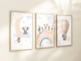 Load image into Gallery viewer, Safari Animal Prints for Nursery | Set of 3 | Rainbow Wall Art for Baby Boy's Room - RoseRowanDesign -