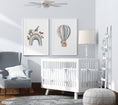 Load image into Gallery viewer, Safari Animal Prints | Set of 2 | Blue Balloon Wall Art for Nursery - RoseRowanDesign -