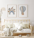 Load image into Gallery viewer, Safari Animal Prints | Set of 2 | Blue Balloon Wall Art for Nursery - RoseRowanDesign -