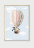 Load image into Gallery viewer, Safari Animal Rainbow Nursery Prints | Set of 2 | Hot Air Balloon Wall Art for Baby's Room - RoseRowanDesign -