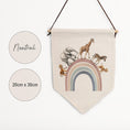 Load image into Gallery viewer, Safari Animal Rainbow Pennant Wall Flag | Kids Room Banner - RoseRowanDesign -