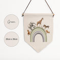 Load image into Gallery viewer, Safari Animal Rainbow Pennant Wall Flag | Kids Room Banner - RoseRowanDesign -