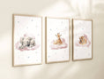 Load image into Gallery viewer, Safari Animal Wall Art Prints | Set of 3 | Neutral Decor for Baby Room with Cloud Themes - RoseRowanDesign -