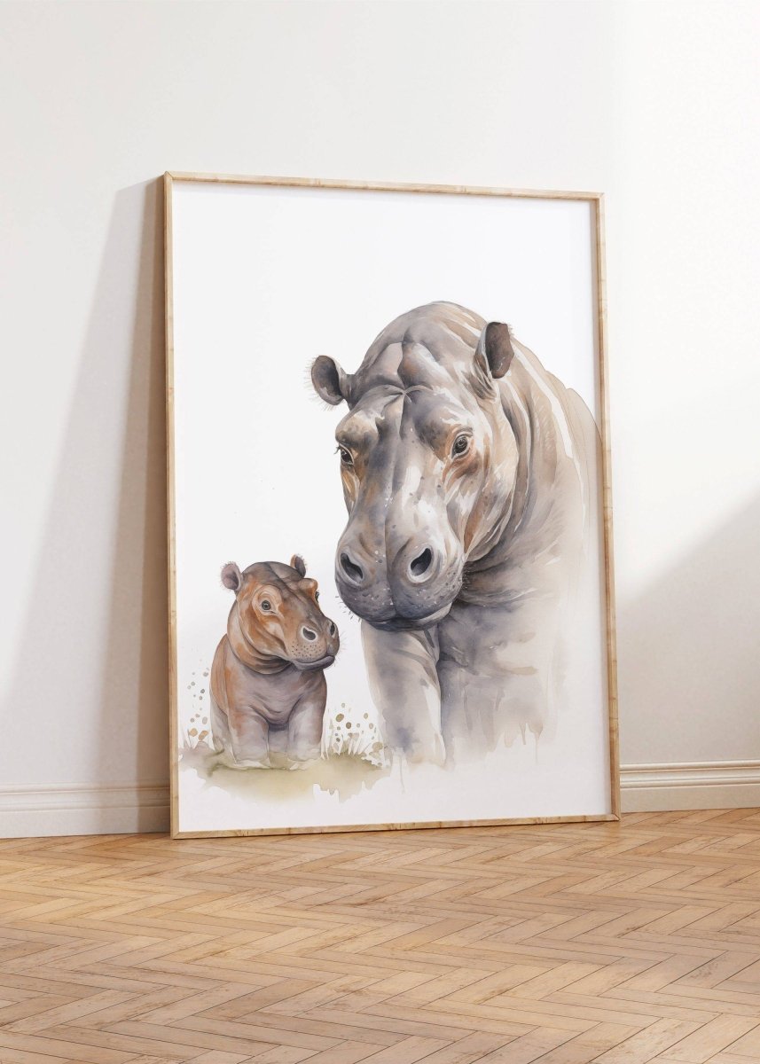 Safari Animal Wall Art Prints | Set of 3 | Nursery Decor Featuring Mum & Baby Designs - RoseRowanDesign -