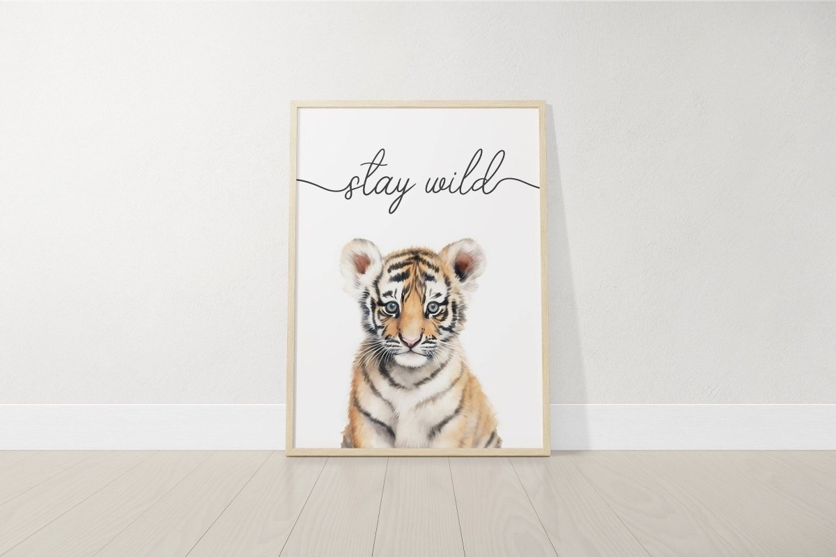 Safari Animal Watercolour Nursery Prints | Set of 6 | Neutral Wall Art for Baby's Room - RoseRowanDesign -