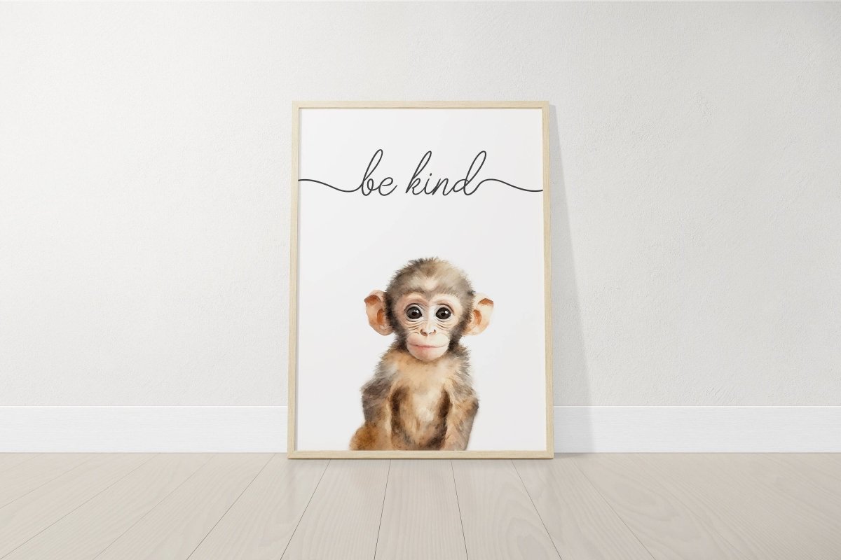 Safari Animal Watercolour Nursery Prints | Set of 6 | Neutral Wall Art for Baby's Room - RoseRowanDesign -