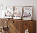 Load image into Gallery viewer, Safari Train Personalised Set of 3 Wall Prints | Wall Art for Nursery, Bedroom or Playroom - RoseRowanDesign - Wall Art