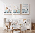 Load image into Gallery viewer, Safari Train Personalised Set of 3 Wall Prints | Wall Art for Nursery, Bedroom or Playroom - RoseRowanDesign - Wall Art