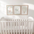 Load image into Gallery viewer, Sage Green Nursery Prints – Personalised Goose & Hot Air Balloon - RoseRowanDesign -