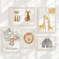 Load image into Gallery viewer, Scandi Safari Nursery Gallery Wall Art – Jungle Animal Prints - RoseRowanDesign - Wall Art