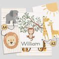 Load image into Gallery viewer, Scandi Safari Nursery Gallery Wall Art – Jungle Animal Prints - RoseRowanDesign - Wall Art