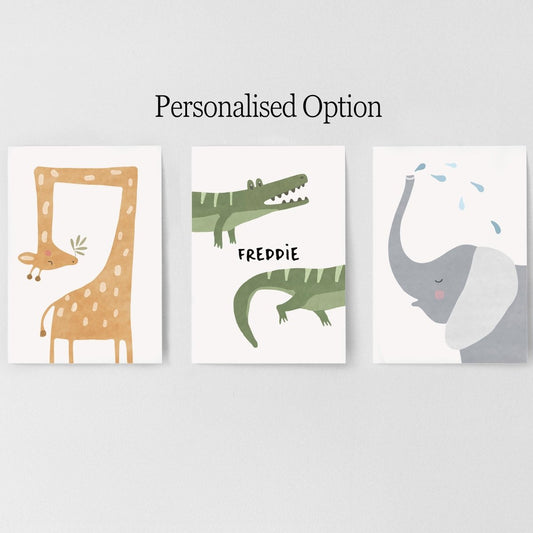 Scandl Safari Animal Nursery Prints – Set of 3 - RoseRowanDesign -