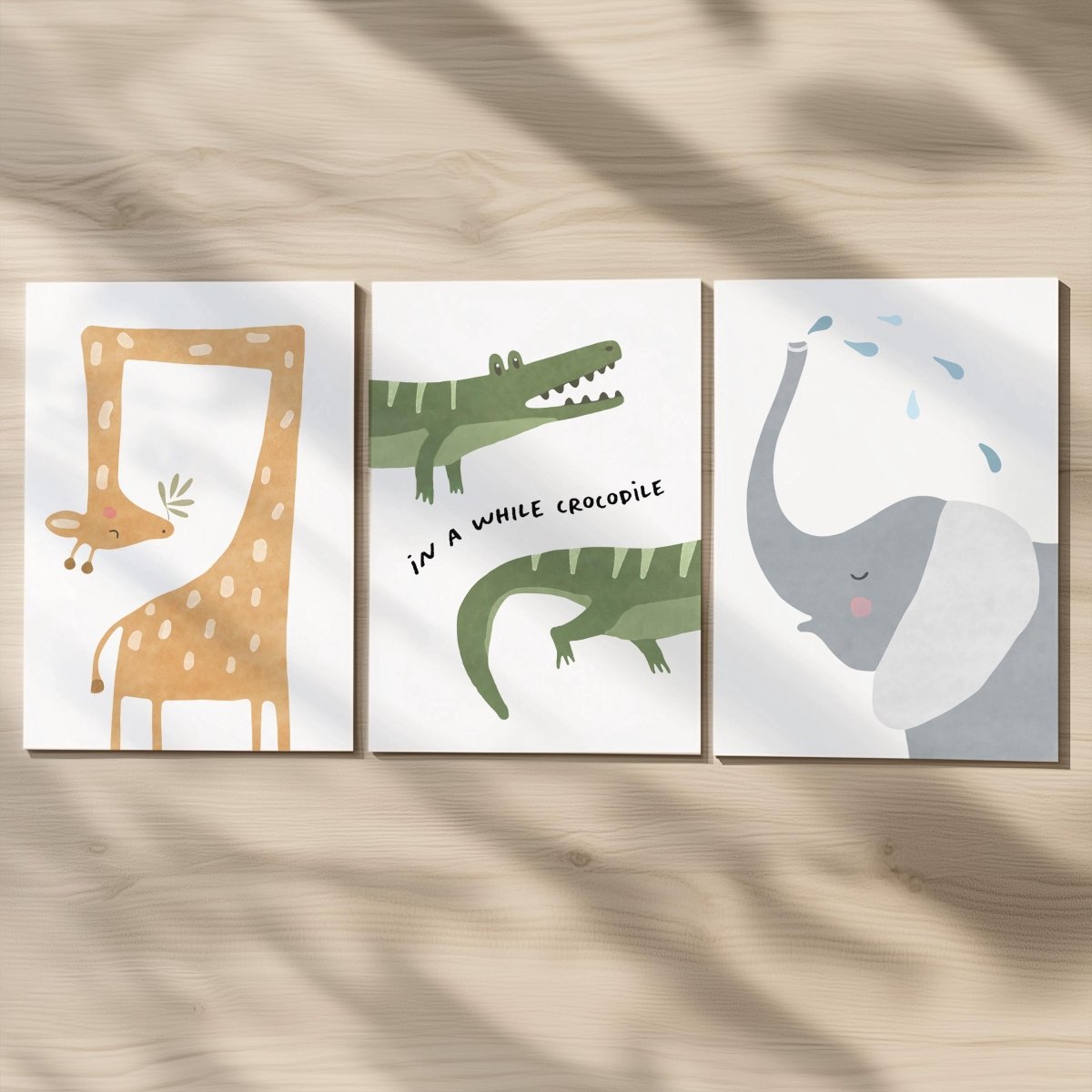 Scandl Safari Animal Nursery Prints – Set of 3 - RoseRowanDesign -