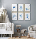 Load image into Gallery viewer, Sea Life Nursery Prints | Set of 6 | Ocean Theme Wall Art for Baby's Room - RoseRowanDesign -