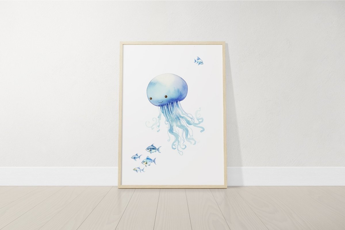 Sea Life Nursery Prints | Set of 6 | Ocean Theme Wall Art for Baby's Room - RoseRowanDesign -