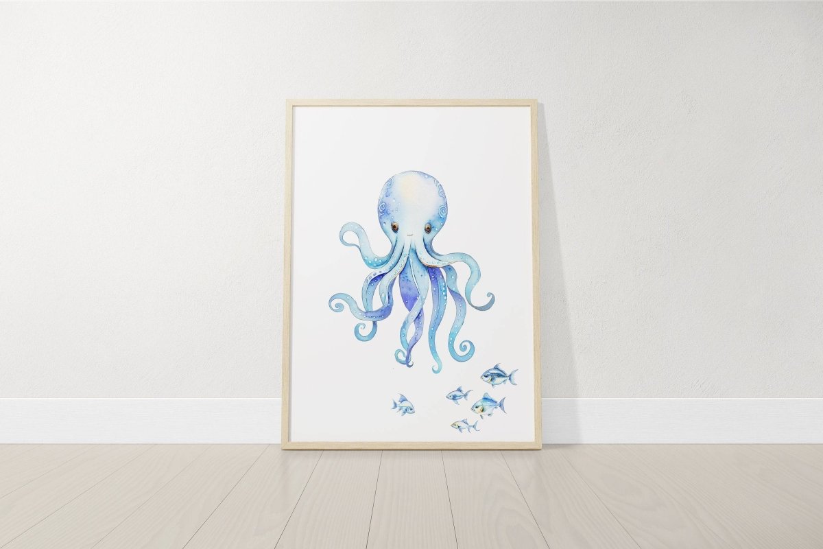 Sea Life Nursery Prints | Set of 6 | Ocean Theme Wall Art for Baby's Room - RoseRowanDesign -