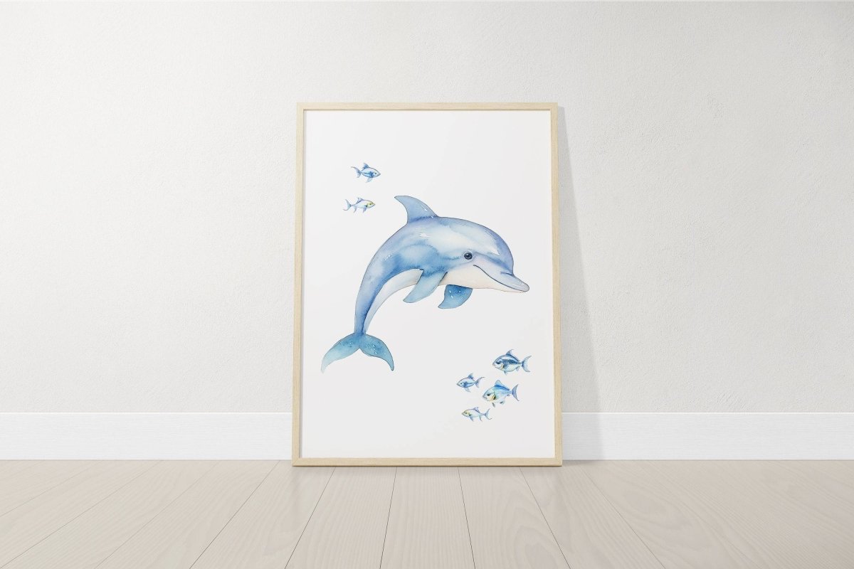 Sea Life Nursery Prints | Set of 6 | Ocean Theme Wall Art for Baby's Room - RoseRowanDesign -