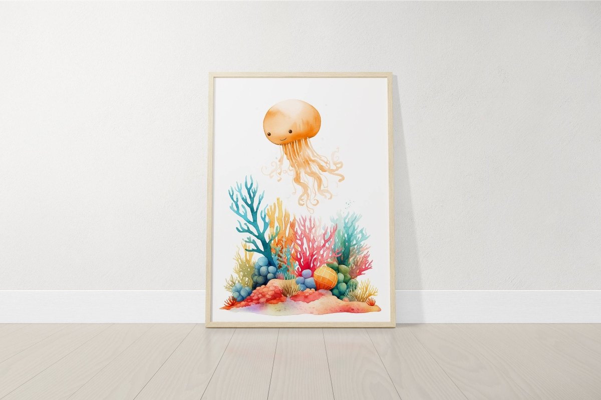Sea Life Nursery Prints | Set of 6 | Ocean - Themed Wall Art for Baby's Room - RoseRowanDesign -