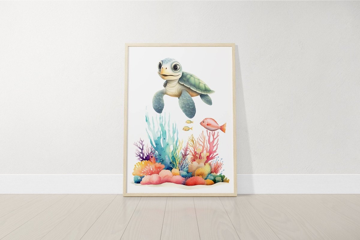 Sea Life Nursery Prints | Set of 6 | Ocean - Themed Wall Art for Baby's Room - RoseRowanDesign -