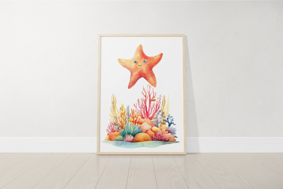 Sea Life Nursery Prints | Set of 6 | Ocean - Themed Wall Art for Baby's Room - RoseRowanDesign -