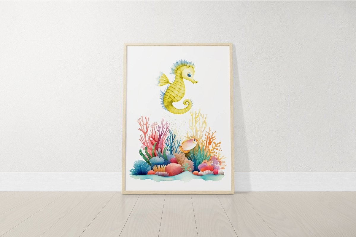 Sea Life Nursery Prints | Set of 6 | Ocean - Themed Wall Art for Baby's Room - RoseRowanDesign -