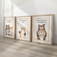 Load image into Gallery viewer, Set of 3 Bear Family Prints – 'First We Had Each Other' Wall Art for Nursery or Playroom - RoseRowanDesign -