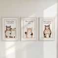 Load image into Gallery viewer, Set of 3 Bear Family Prints – 'First We Had Each Other' Wall Art for Nursery or Playroom - RoseRowanDesign -