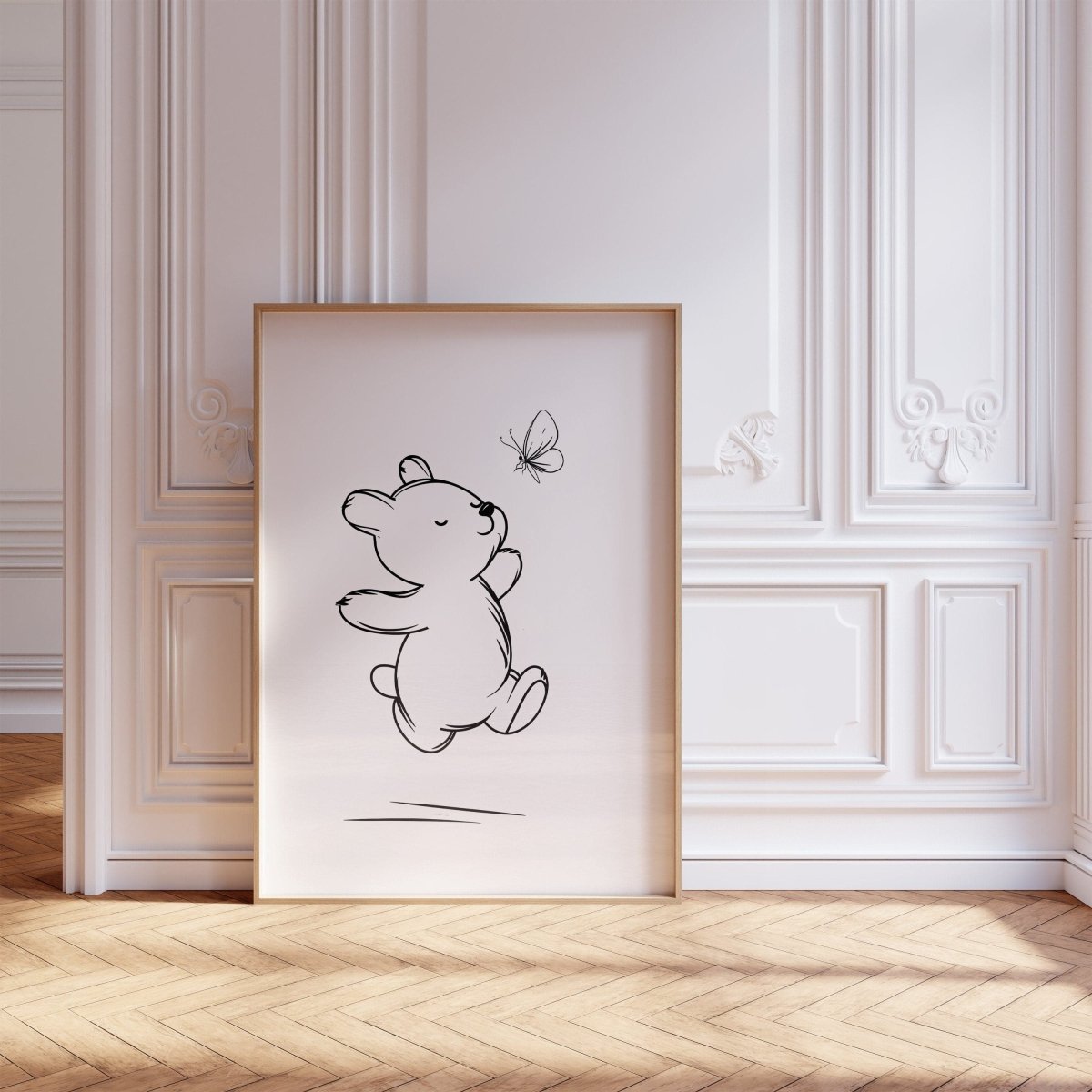 Set of 3 Bear Line Art Prints for Nursery, Teddy Pictures for Babies Bedroom, Black and White Kids Room Decor, Gender Neutral Playroom - RoseRowanDesign -