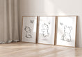 Load image into Gallery viewer, Set of 3 Bear Line Art Prints for Nursery, Teddy Pictures for Babies Bedroom, Black and White Kids Room Decor, Gender Neutral Playroom - RoseRowanDesign -