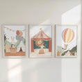 Load image into Gallery viewer, Set of 3 Circus Animal Nursery Prints – Whimsical Lion & Balloon Wall Art for Kids Room - RoseRowanDesign -