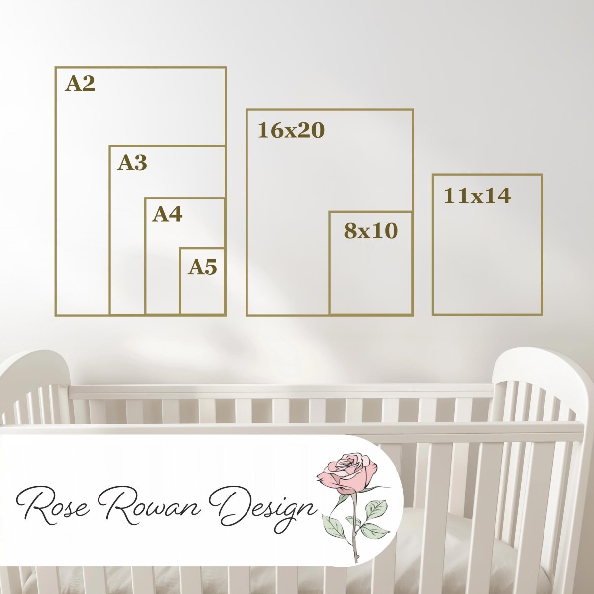 Set of 3 Personalised Boho Nursery Prints – Sun, Cloud & Rainbow Wall Art for Baby Room - RoseRowanDesign -